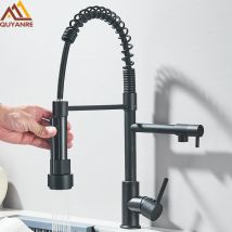 Rubinetto per lavello da cucina a molla Pull Down Spray Miscelatore acqua calda fredda monocomando per lavello da cucina Rubinetto a doppio beccuccio