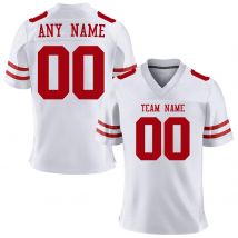 Benutzerdefiniertes Fußballtrikot, weißes American-Football-Shirt mit Namensnummer, personalisierte Geschenke für Fußballliebhaber, Männer, Frauen, Jugendliche