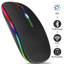 Bezprzewodowa mysz Bluetooth z akumulatorem 2,4 GHz USB RGB 1600 DPI do komputera Laptop Tablet PC Macbook Mysz do gier dla graczy