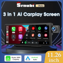 Srnubi t329 11.26 "Dash Cam Spiegel Link Carplay & Android Auto 4k Auto DVR GPS Navigation Rückansicht Dashboard Video recorder