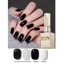 Smalto per unghie gel bianco e nero da 15 ml Starter Pure Soak Off No Wipe Smalto gel per unghie adatto a tutte le stagioni, 4 colori tra cui scegliere