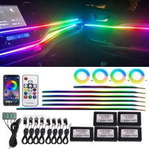 18 in 1 22 in 1 Streamer Symphony Illuminazione ambientale per auto Interni 213 64 colori Rgb Led Light Arcobaleno Cruscotto Kit striscia acrilica
