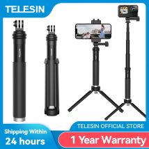 TELESIN Per GoPro Selfie Stick Treppiede pieghevole Supporto per telefono Monopiede in lega di alluminio per DJI Action Insta360 Smartphone