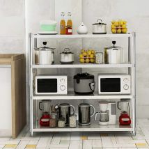 4-stufiger Regal-Organizer aus Edelstahl, Aufbewahrungsregale, offenes Regal, stabiler Metallregal-Organizer für Speisekammer, Küche