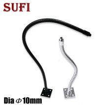 Dia 10mm LED portalampada a collo d'oca con staffa fissa vite esterna M8 M10 tubo flessibile tubo idraulico in metallo luci a tubo morbido