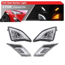 Combo Front Led Side Marker Lights W/ Corner Lights For Toyota GT86 FT86 Scion FR-S 2013-2016 White Position Amber Turn Signal