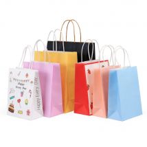 Tragbare Geschenkverpackungsbeutel aus Kraftpapier, Tragetasche, Einkaufshandtasche zur Aufbewahrung von Kleidung, Kaffee-Taschen zum Mitnehmen – für Partygeschenke