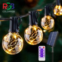 Solar Patio String Licht g40, 8 Licht modi, außerhalb wetterfeste Hängelampen für Hinterhof Bistro Balkon Pergola Party Dekor