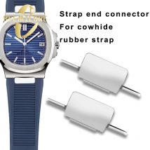 2 Stück Uhrenarmband-Anschluss für Patek Philippe Nautilus, Rindsleder, Gummi, Silikon, Silber, Gold, Roségold, 13 mm Endverbinder