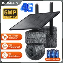 INQMEGA 5MP 4MP 4G Telecamera solare Wireless PTZ SIM con pannello solare Audio bidirezionale Protezione di sicurezza Telecamera CCTV Batteria Cam