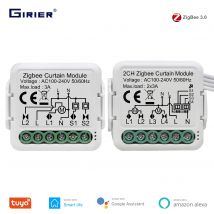 GIRIER Tuya ZigBee 3.0 Smart Blind Curtain Switch Module 1/2 Gang per tapparella motore elettrico