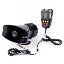 Auto-Alarmhupe mit 7 Tönen, DC 12 V, 100 W, 125 dB, mit Mikrofon, laute Motorrad-Sirene, Fahrzeug, LKW, Warnlautsprecher, Kunststoff, Polizei-Feuerwehrmänner
