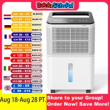 Deumidificatore per camera da letto 16 L/giorno, controllo centrale intelligente elettrico ultra silenzioso, modalità automatica, display dell'umidità, timer 24 ore su 24