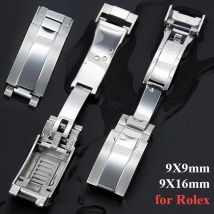 Fibbia per orologio 9x9mm per Rolex DAYTONA SUBMARINER GMT Chiusura per cinturino in acciaio inossidabile Pulsante di regolazione fine Fibbie 9X16mm
