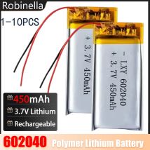 602040 Battery 3.7V 450mAh Lithium Polymer Li-ion Rechargeable Batteries for GPS MP3 MP4 MP5 Car DVR Tachograph Headphone Cell