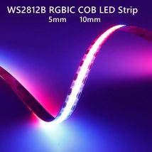WS2812B RGBIC Striscia LED COB indirizzabile individualmente WS2812 Ad alta densità 60/100/160 LED/m 5mm/10mm Luce LED COB DC5V