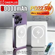 Batería Externa Portátil de 50000mAh con Carga Magnética Inalámbrica PD de 22.5W para iPhone, Samsung y Huawei