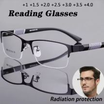 1 stücke Neue Trend Lesebrille Männer und Frauen Halb Rahmen PC Rahmen Dioptrien Business Büro Männer Brillen + 1,0 oder +4