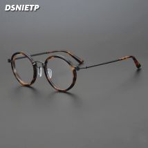 Vintage Pure Titanium Reading Glasses Men Round Anti Blue Light Prescription Glasses Women Photochromic Myopia Hyperopia Eyewear