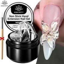 BORN PRETTY Gel per Scultura 3D 15ml, Gel per Modellare e Intagliare Fiori, Bianco Trasparente Non Appiccicoso, Gel per Estensione Unghie, Smalto Gel Fai-da-Te, Gel Acrilico