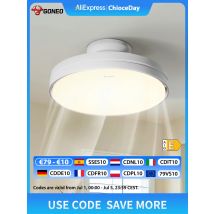 GONEO ventiladores de techo sin aspas con luces, temporizador de Control remoto, luz de techo LED regulable de 30W con ventilador, ventilador de techo con Motor CC