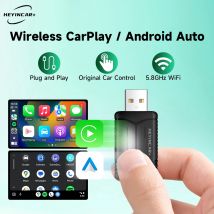 2025 HEYINCAR 2 in 1 Wireless Android Auto Adapter Carplay Smart Dongle Plug und Play Für Kia Volvo Audi MG Opel VW Hyundai Jeep