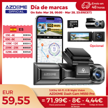 Actualización AZDOME M550 Pro Dash Cam 4K Dashcam frontal Auto 5,8 Ghz Wi-Fi GPS G-sensor coche DVR 6 IR visión nocturna Monitor de estacionamiento