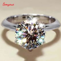 Smyoue Certified 1-5CT Moissanite Ring VVS1 Lab Diamond Solitaire Ring for Women Engagement Promise Wedding Band Jewelry Fine