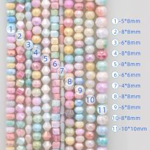 4/5/6/8/10 mm Macarons, verschiedene Stile, lose verteilte Perlen, Kunsthandwerk, DIY-Schmuckherstellung, Armbänder, Halsketten, Handyketten