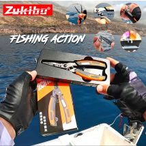ZUKIBO Neue Multifunktions-Angelzange mit Hakenschärfer, 2 CR13 Edelstahl Angelzange Köderhakenentferner Fischzange