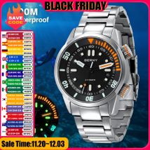BERNY Orologio subacqueo automatico da uomo Super luminoso Design originale 20ATM Orologio da polso da uomo Zaffiro Swim Sport Orologio meccanico maschile