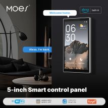 MOES Tuya Wifi Inteligentny 5-calowy ekran dotykowy Panel sterowania US Center Sterowanie głosowe Alexa i ZigBee Gateway Wbudowana kontrola scen