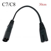 C7/C8 Power "8" Figure Adapter Converter Cable - European IEC320 C7 Female to C8 Male Plug Extension Cord (30cm) RF hardware