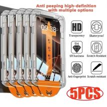 5Pcs HD Dust Free Easy Installation Screen Protector For iPhone 17 16 15 14 11 13 12 15 16 Pro Max Mini XS X XRTempered Glass
