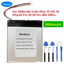 Nuova batteria per Tablet PC da 9000 mAh per Alldocube Cube iPlay 8 8T 20s 20 iPlay20 10 Pro iPlay 30 40 Pro 40H Accumulatore di ricambio