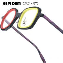 HEPIDEM Occhiali da vista progressivi Personalizzati Anti Blu Fotocromatici Miopia Lenti ottiche Occhiali da uomo Occhiali rotondi in acetato