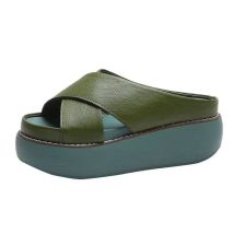 Frauen Sandalen Plattform Sommer Hausschuhe Keil Mujer Atmungs Dicke Sohle Hausschuhe Casual High Heel Runde Kappe Damen Alias