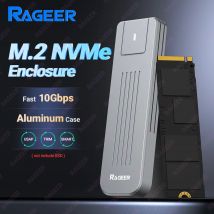 Custodia SSD RAGEER M.2 NVMe, USB Type C Gen2 10gbps PCIe SSD custodia esterna in alluminio per NVME PCIE SSD 2280 2260 2242 2230