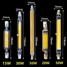 PaaMaa R7S LED COB Tubo di vetro 78mm 189mm 118mm J78 J118 Lampadina COB ad alta potenza AC 110V 220V Sostituisci la casa Lampada alogena