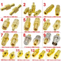 1PCS SMB zu SMA/SMB/Q9 BNC/F/MCX Männlich/Weiblich RF Stecker Wifi antenne Konverter SMB Männlich Weiblich RF Coax Adapter Vergoldet