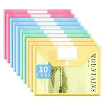 HUAJIE Aktenordner aus durchsichtigem Kunststoff, robuster Dokumentenhalter mit Etikettentasche für Letter/A4, Schul-Home-Office-Organizer