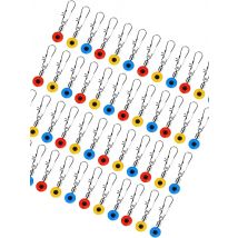 50Pcs Fishing Floating Space Beans rotate Bobber Connectors Sea Fishing Saltwater Tackle Swivel Equipment Metal Lure Accessories