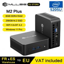 Mini PC MLLSE M2 Plus con processore Intel Celeron 5205U, 8 GB di RAM DDR4, SSD da 256 GB, Wi-Fi 5, BT4.2, Windows 11, mini computer da scrivania.
