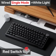 Ajazz AK820/AK820Pro Teclado mecánico para juegos Bluetooth 5,1/teclado personalizado inalámbrico/con cable C con perilla junta de intercambio en caliente