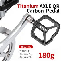 Carbon Titan Schnellspanner Fahrradpedal LIGHTNESS 12 Anti-Rutsch-Stollen, 4 Lager für Brompton Faltrad 180 g/140 g