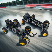 Elettronica Drift Racing Car Blocchi tecnici Fai da te Roadster ad alta velocità Sospensione dello sterzo a quattro ruote Modello Giocattoli Regali