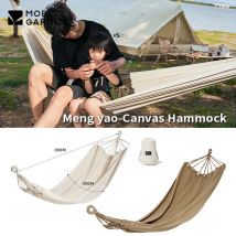 MOBI GARDEN 1,4 kg verdickte Leinwand-Hängematte für den Außenbereich, tragbar, Wald-Picknick-Schaukeln, 120 kg Tragkraft, Freizeit-Schaukel, Camping, Grillen