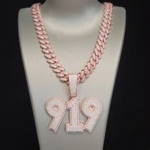 Personalisierter individueller Zahl-Buchstaben-Anhänger für Damen und Herren, Hip-Hop-Schmuck, Miami-kubanische Kette, Iced Out-Halskette, Party-Geschenk für Sie