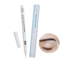 1 pz pennarello per pelle per tatuaggio sopracciglio con righello trucco permanente forniture per microblading chirurgico sterile medico bianco