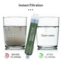 Westtune Outdoor Mini Camping Reinigungswasserfilter Stroh TUP Kohlefaser-Wasserbeutel für Überleben oder Notfallbedarf